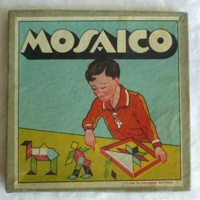 Jeux éducatifs: Antiguo juego Mosaico de piezas de madera Vda. de Valverde Rentería